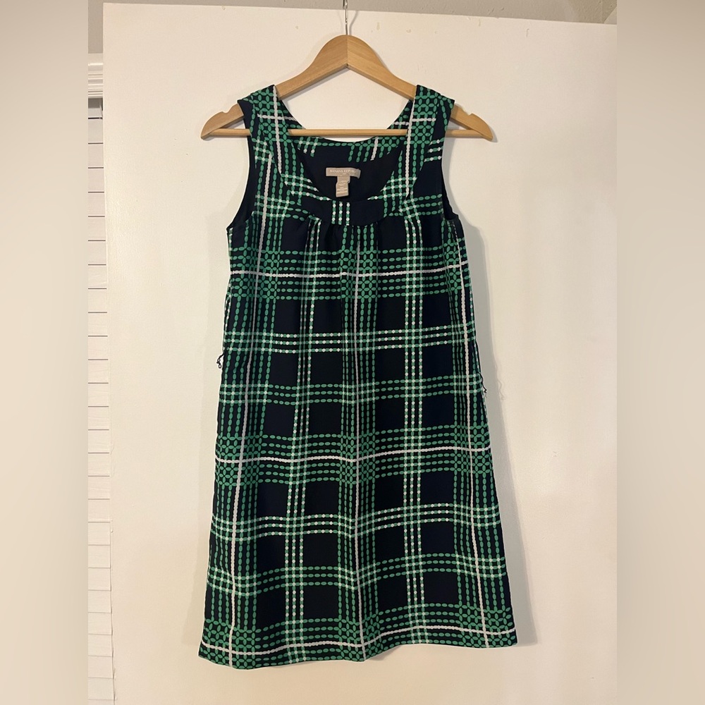 Banana Republic Navy Blue & Green Dress. Size 0.